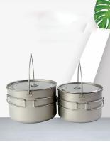 Olla colgante de titanio puro de una sola capa de 2,8l y olla colgante de 2L, sartén plegable y gruesa con asa para dos personas - details 0