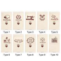 Tijeras de oveja con forma de corazón, etiquetas de tela con patrón de dibujos animados, hechas a mano con amor, accesorios de costura, 50 piezas - details 5