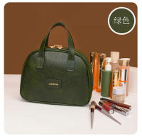 Bolsa de maquillaje Vintage de cuero encerado para mujer, gran capacidad, moderna, de alta gama, bolsa de almacenamiento portátil para el cuidado de la piel, novedad de 2025 - details 14