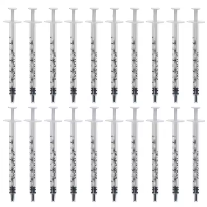 Jeringa de plástico para medir líquidos, con tapa, 1ml/cc, para alimentación de mascotas - 1