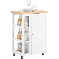 Carrito Auxiliar de Cocina Tres estantes y una Puerta 60x40x90cm Blanco FKW75-WN ES - details 0