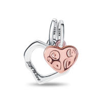 Cuentas colgantes huecas de corazones de unos otros para mujer, de Plata de Ley 925, compatibles con pulsera Original Pandora, abalorios, regalo de joyería - details 0