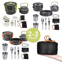 Hervidor de agua, olla, sartén, juego de cocina, utensilios de cocina ligeros antiadherentes, vajilla de Picnic ultraligera portátil, suministros para acampar y senderismo - details 2