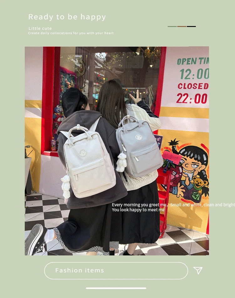 Mochila de gran capacidad para mujer, morral escolar de viaje de negocios, resistente al agua, color negro - details 0