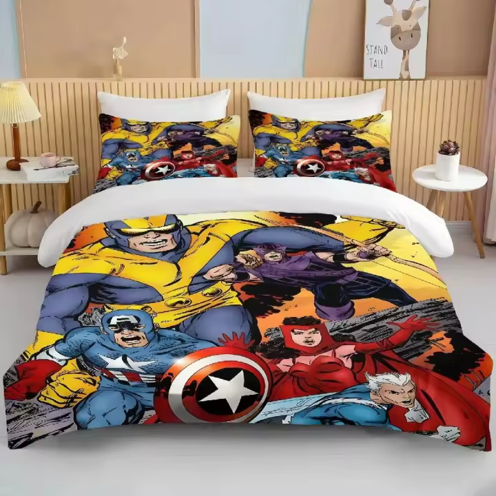 Funda de Edredón de Patrón de Avengers Ropa de Cama para Niños Juego de Ropa de Cama de Doble Cama - 1