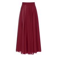 Faldas largas transparentes para mujer, faldas latino Tango salón baile Flamenco lírico, falda dobladillo ancho cintura alta de - details 21