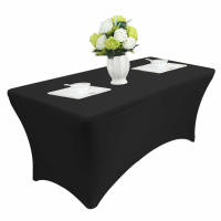 Mantel ajustado de LICRA de 4/6 pies, cubierta de mesa de tela plegable de alta elasticidad, mantel Rectangular para mesa de comedor, banquete, fiesta de boda - details 9