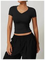 Tops de Yoga de lana a prueba de golpes para mujer, camiseta ajustada informal de manga corta para correr, Pilates, ropa de Fitness, Camiseta deportiva fina de secado rápido - details 18