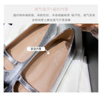 Nuevo cinturón de hebilla de diamantes a juego de colores zapatos Mary Jane de tacón grueso - details 3