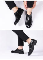 La primera capa de cuero de vaca de los hombres zapatos casuales de cuero formales de negocios zapatos de los hombres antideslizantes. - details 15