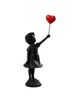 Estantería de estatua de resina con escultura de niña con globos artísticos - details 1