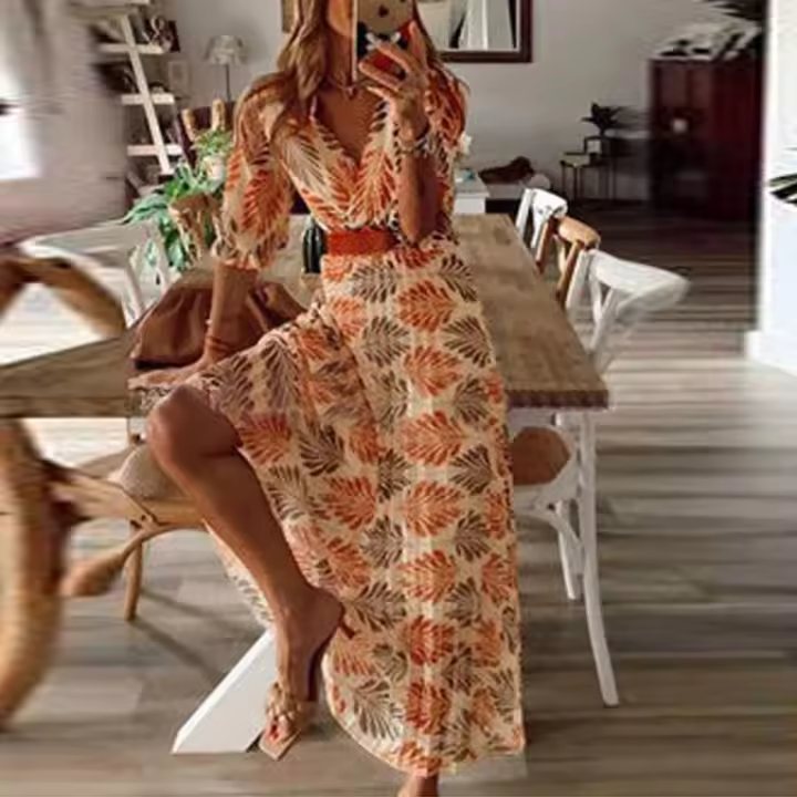 Vestido estampado casual para mujer, moda femenina. - 1