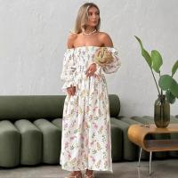 Vestido de playa floral elegante, holgado y de manga larga para mujer, primavera-otoño 2025 - details 7