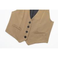 BUNO-moda para mujer, chalecos lisos de un solo pecho, chaleco Vintage sin mangas, chaquetas femeninas elegantes para mujer, camisetas sin mangas - details 4