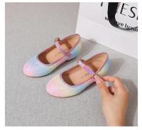 Zapatos de cuero de tacón alto de princesa para niñas, zapatos de boda de primavera y otoño, lentejuelas brillantes, zapatos individuales de baile para niños, moda - details 6