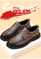 La primera capa de piel de oveja de los zapatos casuales de cuero para hombre, vestido de negocios de cuero genuino. - details 2