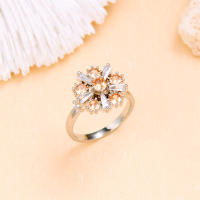 Anillo giratorio de flor de molino de viento con copos de nieve de circonio de cristal a la moda para mujeres y niñas, joyería para fiesta, regalo antiestrés - details 35