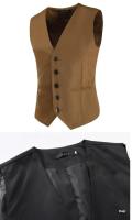Chaleco de traje informal a la moda para hombre, estilo europeo americano, ajustado, versión coreana, suaviza tu silueta, Color sólido - details 5