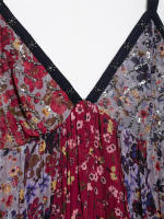 Vestido Elegante de Verano sin Mangas OUWU Estilo de Vacaciones con Estampado, Cuello en V, Ajuste Aretes - details 3