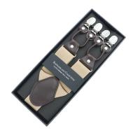 Tirante de cuero de moda de 35 mm de ancho con 6 clips, tirante retro casual para hombre, cinturón, regalo para padre/esposo - details 16