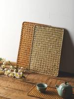 Manta de Mesa de Paja de Mar Natural Tejida a Mano Rectangular de Ratán Posavasos de Té de Paja - details 12