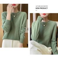Elegante Suéter de Lana 100% Cuello Redondo, Manga Larga, Moda de Invierno para Mujeres - details 12
