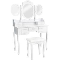 tocador de Maquillaje, Estilo Vintage, Espejo Giratorio, Taburete Acolchado, 4 cajones, Elegante, Muebles Dormitorio, tocador con Espejo, Espejo Maquillaje, tocadores de Maquillaje - details 42
