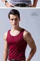 Chaleco de malla de seda de hielo para hombre, ropa interior de malla hueca de verano, camiseta deportiva fina de talla grande sin mangas, informal de moda - details 16