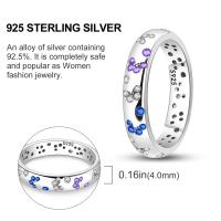 Anillos de mariposa de plata de ley 2023 100% para mujer, anillos de circón coloridos, joyería fina de compromiso de boda, regalos de cumpleaños, 925 - details 2