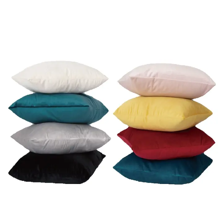 Almohada de terciopelo simple y moderna, cojín de color sólido, almohada para sofá y cabecera - 1
