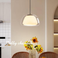 Luz Colgante de Gelatina Nórdica Dania Diseño Moderno de Vidrio Claro Ideal para Comedor - details 0