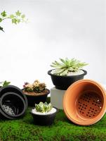 Macetas de plástico redondas para flores suculentas, maceta grande y gruesa de estilo coreano, degradable, resistente a la corrosión, texturizada, 1/2 Uds. - details 0
