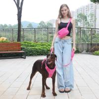 Collares personalizados mascotas Collar rosa suave perros con nombre, arnés reflectante sin tirar perros, correa, juego de - details 22
