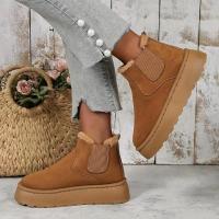 Botas de nieve planas para mujer de otoño e invierno, zapatos cálidos cómodos para exteriores - details 1