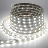 Tira de luces LED de CA 220V con enchufe de interruptor SMD5050, 60LEDs/m, cinta LED impermeable, Blanco/blanco cálido, rayas flexibles - details 6