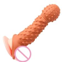 Funda extensora de condón reutilizable Leten para placer sexual, dura, rugosa y grande para hombres, retrasa la eyaculación - details 4
