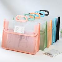 Bolsa de almacenamiento de papel de prueba multifuncional, función de botón, bolsa de documentos de gran capacidad para niños, organizador de papelería portátil de mano - details 4