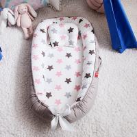 Baby Nest Bed with Pillows Portable Travel Crib Detachable Washable Infant Cotton Cradle Anti Pressure Toddlers Isolation Crib - details 11
