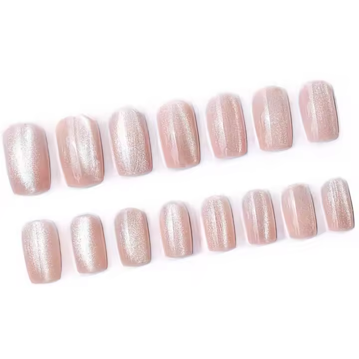 Uñas postizas de Color rosa, Kit de manicura en casa, 24 piezas - 1