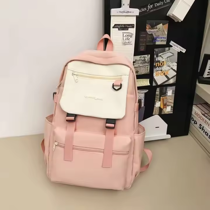 Mochila informal coreana de gran capacidad con diseño integrado simple, adecuada para entrega a estudiantes 9977 - 1