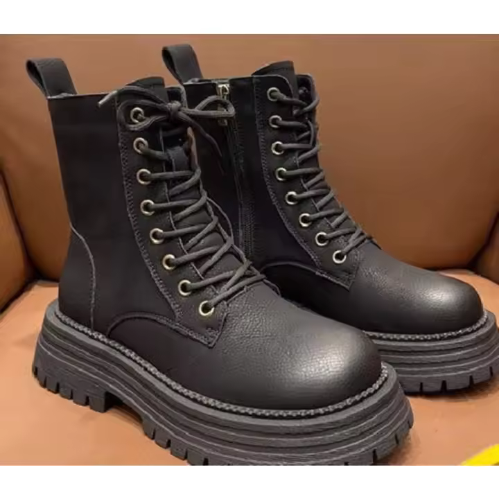 Las mujeres de suela gruesa botines, botas de motorista británico mejorado, otoño e invierno nuevo estilo - 1