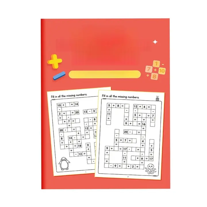 Libro De Crossword Matemático Para Niños Edad 5-8 Años Juego Criss Cross De Suma Resta Multiplicación Y División Montessori - 1