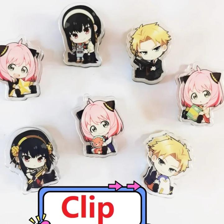 Clip de papel acrílico de dibujos animados de Anime SPY x FAMILY Kawaii, marcapáginas decorativo, Clips de carpeta, Loid Forger Anya Forger Yor Forger