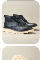 Zapatos de cuero de vaca puro de alta gama, zapatos de punta alta de piel de vaca de primera capa, botas de hombre con suela de grue. - details 6