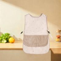Delantal portátil limpiable resistente a las manchas, delantal lavable a mano de poliéster a prueba de aceite, impermeable con bolsillo, bata para el hogar y comedor - details 2
