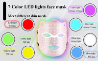 Máscara de Luz Roja LED Portátil Tratamiento de Luz para la Cara 7 Colores Recargable - details 1