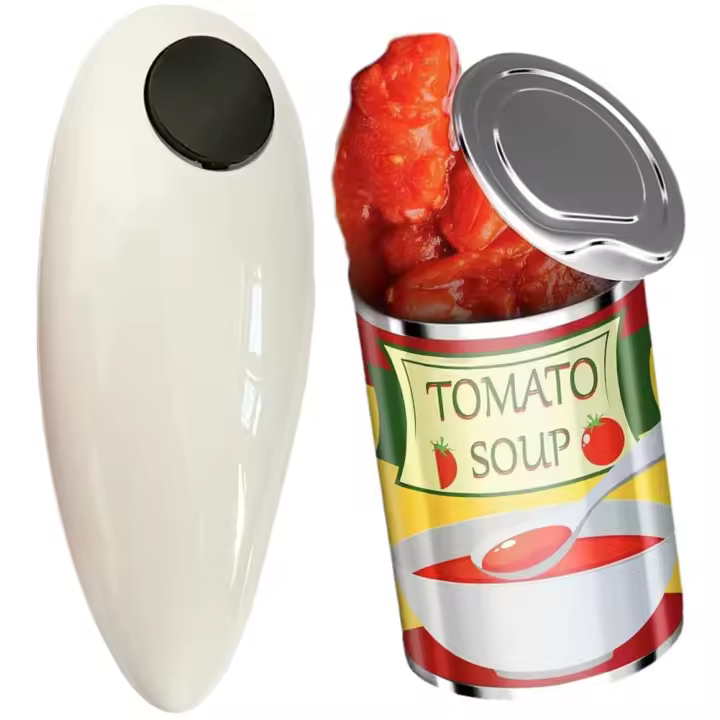 Electric Can Opener Smooth Edge Bottle Opener Battery Operated Tin Opener One Touch for Weak Hands for All Kinds of Jars - 1