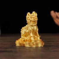 Estatua de la bestia del Dios Qilin, Fengshui Kylin Chi-lin Qilin de cobre chino, para decoración del hogar, 1 par - details 8