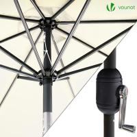 Sombrilla de Playa Grande Parasol Inclinable con Manivela Protección UV para Patio, Jardín, Piscina, Exterior Gris - details 23
