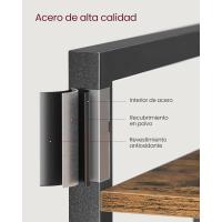 Librería de 5 Niveles, Biblioteca, Estantería para Oficina, Estudio, Sala de Estar, Dormitorio, 30 x 66 x 153 cm, Industrial, Marrón Rústico y Negro - details 5